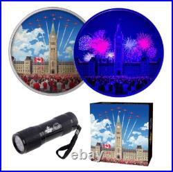 2017 Two Ounce $30 Celebrating Canada Parliament Building Pure Silver Glow Coin