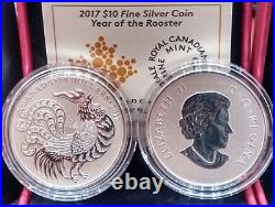 2017 Year of Rooster $10 Pure Silver Canada Coin