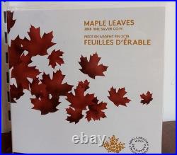 2018 $10 MAPLE LEAVES, FINE SILVER COIN, Sealed. 9999 2018 $10 MAPLE LEAVES, FINE SILVER COIN, Sealed. 9999