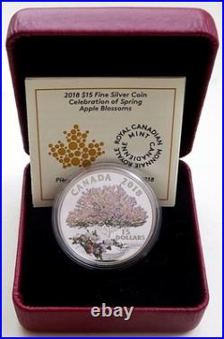 2018 $15 Celebration of Spring Apple Blossoms Pure Silver Coin Canada 2018 $15 Celebration of Spring Apple Blossoms Pure Silver Coin Canada