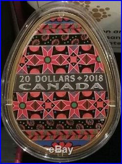 2018 1 Oz Silver $20 UKRAINIAN PYSANKA Easter Spring Egg Folk Coin