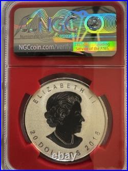 2018 1oz 9999 FINE SILVER MAPLE LEAF 30th ANNIV. 1st RELEASE NGC PF 70 REV PF