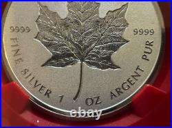 2018 1oz 9999 FINE SILVER MAPLE LEAF 30th ANNIV. 1st RELEASE NGC PF 70 REV PF
