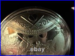 2018 1oz 99.99% PURE SILVER 180th ANNIVERSARY OF CANADIAN BASEBALL. OGP+COA