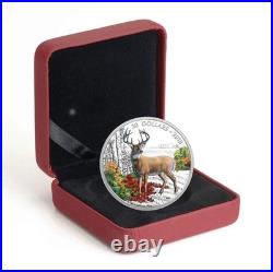 2018 $20 Majestic Wildlife Wandering White-tailed Deer Pure Silver Coin