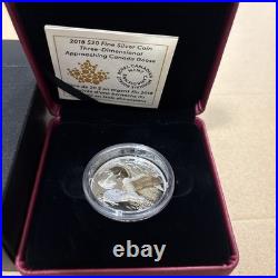 2018 $20 Silver COIN THREE-DIMENSIONAL APPROACHING CANADA GOOSE