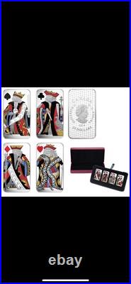 2018 $25 Fine Silver 4-Coin Set Rare Historical Currency of Canada Playing Cards