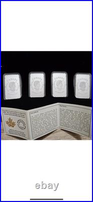 2018 $25 Fine Silver 4-Coin Set Rare Historical Currency of Canada Playing Cards