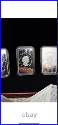 2018 $25 Fine Silver 4-Coin Set Rare Historical Currency of Canada Playing Cards