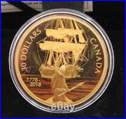 2018 $30 Canada Fine Silver Coin Captain Cook And The HMS Resolution