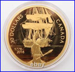 2018 $30 Canada Fine Silver Coin Captain Cook And The HMS Resolution