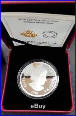 2018 $30 Golden Maple Leaf 2oz Pure Silver Coin #877of 2750 Minted