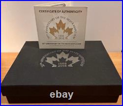 2018 30th Anniversary 3oz (Total) Fine Silver Maple Leaf Coin/Bar Combo Pristine
