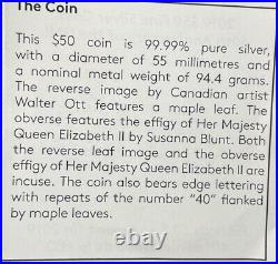2018/9 Canada Fine Silver 3oz 2-coin Set 30th/40th Anniversary Maple Leaf. 28-07