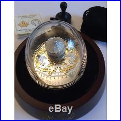 2018 Antique Carousel $50 6 OZ Pure Silver Gold-Plated Proof Canada Coin