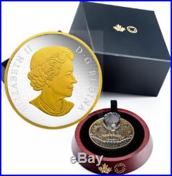 2018 Antique Carousel $50 6 OZ Pure Silver Gold-Plated Proof Canada Coin