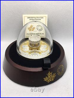 2018 Antique Carousel $50 6oz Pure Silver Gold-Plated Proof Coin Canada