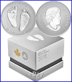 2018 Baby Gift Welcome to the World Pure Silver $10 1/2OZ Coin Canada Baby Feet
