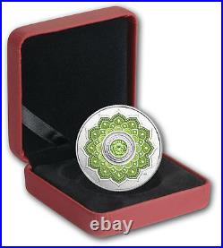 2018 Birthstones August Peridot $5 Pure Silver Proof Coin Canada with Crystal