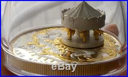 2018 CANADA $50 ANTIQUE CAROUSEL 6oz Pure Silver Gold-Plated Coin IN HAND NO TAX