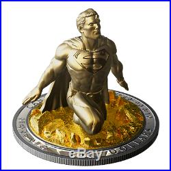 2018 CANADA SUPERMAN THE LAST SON OF KRYPTON 10 oz. PURE SILVER GOLD-PLATED COIN