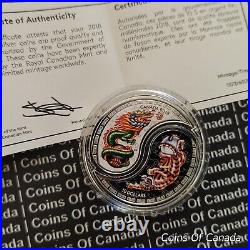 2018 Canada $10 Silver Coin Black White Yin + Yang Tiger + Dragon #coinsofcanada