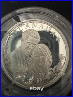 2018 Canada $20 1 oz Fine Silver Coin, Swarovski. Prince Harry and Meghan