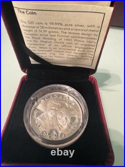 2018 Canada $20 1 oz Fine Silver Coin, Swarovski. Prince Harry and Meghan