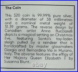 2018 Canada $20 1oz Fine Silver Coin Venetian Glass Holiday Reindeer 2018 Canada $20 1oz Fine Silver Coin Venetian Glass Holiday Reindeer