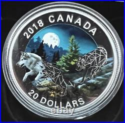 2018 Canada $20 Fine Silver Coin Geometric Fauna Grey Wolves