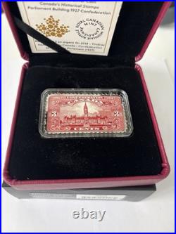 2018 Canada $20 Fine Silver Coin Historical Stamps Parliament Building 1927 3c