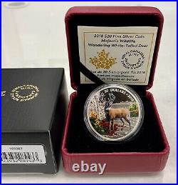 2018 Canada $20 Fine Silver Coin Majestic Wildlife Wandering White Tailed Deer