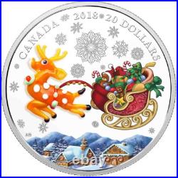 2018 Canada $20 Holiday Reindeer 1 Ounce Pure Silver Coin