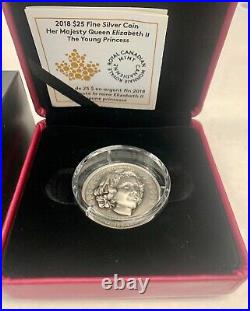 2018 Canada $25 Fine Silver Coin Majesty Queen Elizabeth II The Young Princess