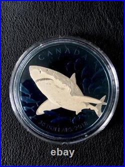 2018 Canada $30 The Great White Shark Fine Silver 2 Oz