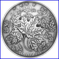 2018 Canada $50 Maple Leaves in Motion 5 oz Pure Silver Coin