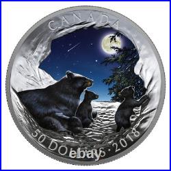 2018 Canada $50 Nature's Light Show Moonlit Tranquility 5 oz Pure Silver Coin