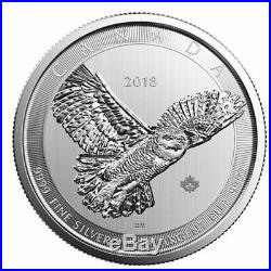 2018 Canada $50 Snowy Owl. 9999 10 Oz Silver Bullion Coin Rare