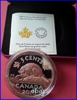 2018 Canada 5 oz. Fine Silver Rose-Gold Plated 5-Cent Big Coin Series