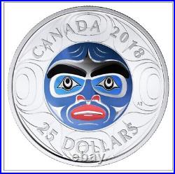 2018 Canada Ancestor Moon Mask $25 1OZ Silver Proof High Relief Coin 4000 Only