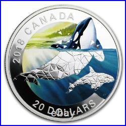 2018 Canada Geometric Fauna Orcas 1oz Silver Coin NGC PF 70 UCAM