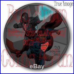 2018 Canada Justice League Superman & Cyborg $20 Pure Silver GITD Coin by Fabok