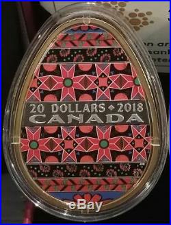 2018 Canada Pysanka $20 Egg Shaped Silver Coin In Stock Ready to Ship