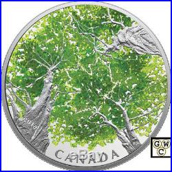2018'Canadian Canopy-Maple Leaf' Color Prf $30 Silver Coin 2oz. 9999Fine(18520)