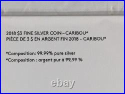 2018 Caribou Canada$3 Pour Silver Coin With 1 Troy OZ RMC. Silver Bar Set of 2
