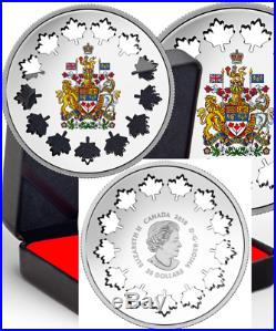 2018 Evolving a Nation 13Maple Leaves $30 2OZ Silver Proof Coin Canada Coat Arms