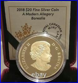 2018 MISS CANADA BOREALIA Modern Allegory $20 1OZ Silver Gold-Plated Proof Coin