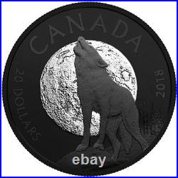 2018 NOCTURNAL BY NATURE? THE HOWLING WOLF? $20 1oz Silver Coin RCM