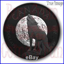 2018 Nocturnal by Nature #3 The Wolf $20 Rhodium Plated Pure Silver Coin Canada
