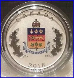 2018 Quebec Heraldic Emblem 25cent Pure Silver Proof Canada Coin JE ME SOUVIENS